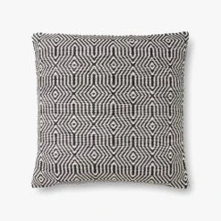 Loloi Rugs Outdoor Pillows Black Patterned Outdoor Pillow