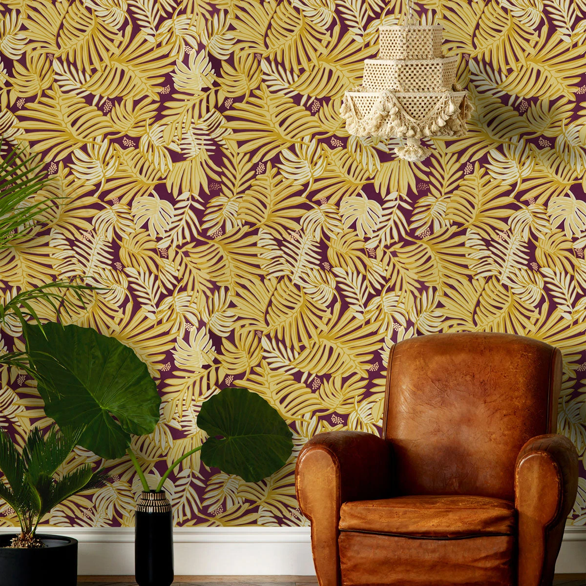 Jungalow Aja Wallpaper In Aubergine By Justina Blakeney® 7 Jungalow Aja Wallpaper In Aubergine By Justina Blakeney®