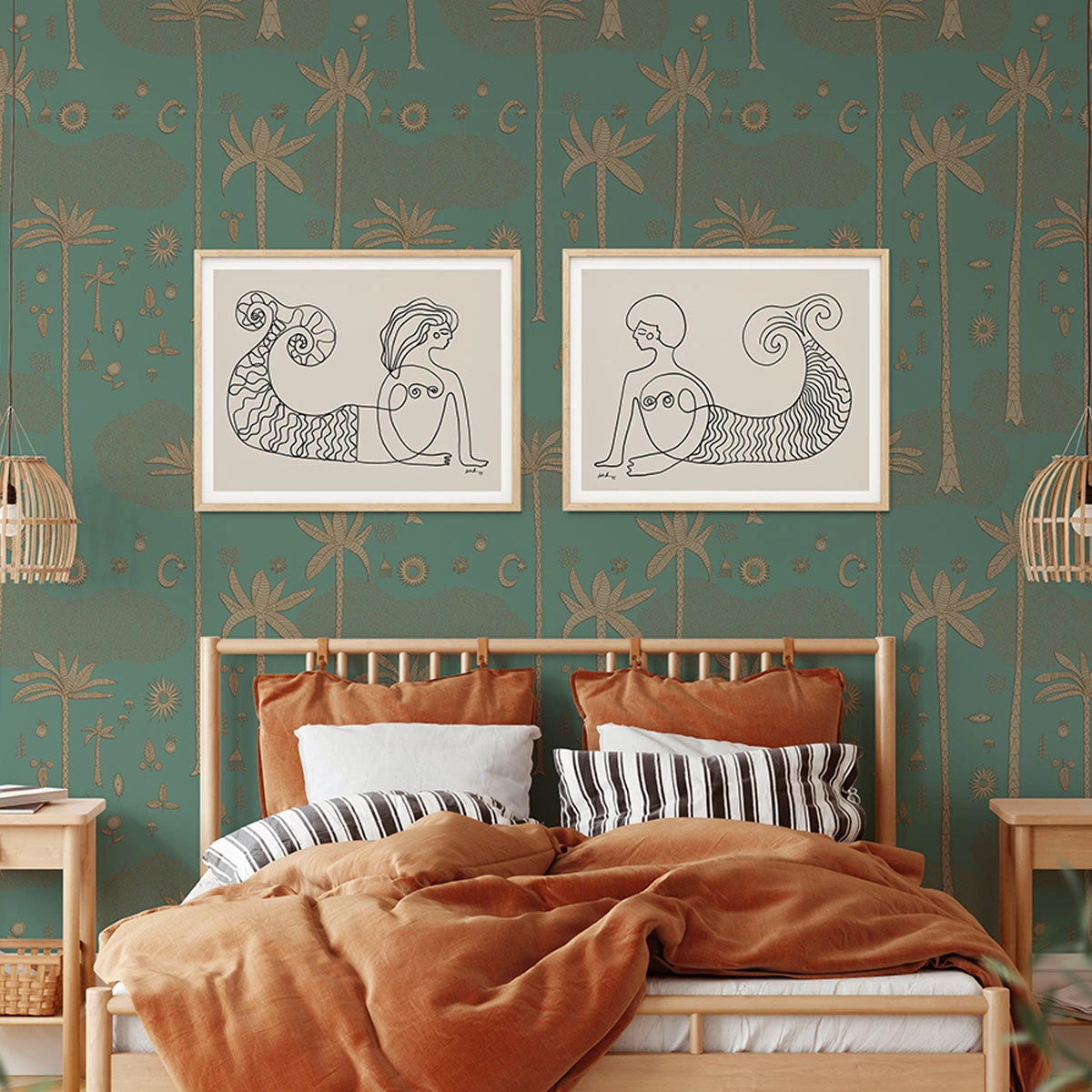 Jungalow® Cosmic Desert Wallpaper In Green By Justina Blakeney® - Paste The Sheet 4 Jungalow® Cosmic Desert Wallpaper In Green By Justina Blakeney® - Paste The Sheet