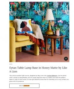 Jungalow® All Lighting Eytan Table Lamp Base In Honey Matte By Like A Lion™
