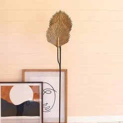 Kalalou Gold Leaf Floor Lamp All Lighting