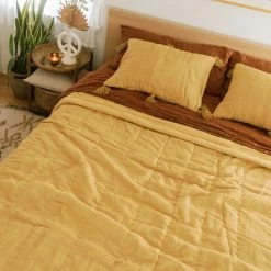 Jungalow® Sol Natural Dyed Quilt In Marigold By Like A Lion® All Décor
