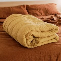 Jungalow® Sol Natural Dyed Quilt In Marigold By Like A Lion® All Décor
