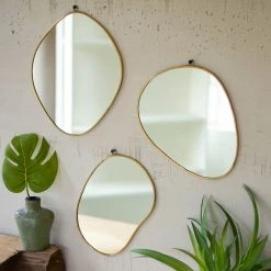 Kalalou All Décor & Mirrors Oval Brass Framed Mirror Set