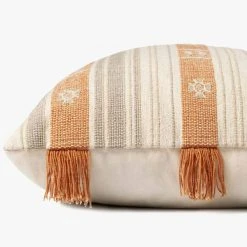 Loloi Rugs Orange Woven Fringe Pillow All Pillows