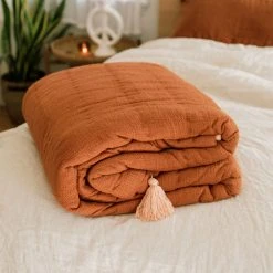Jungalow® Sol Natural Dyed Quilt In Rust By Like A Lion™ All Décor