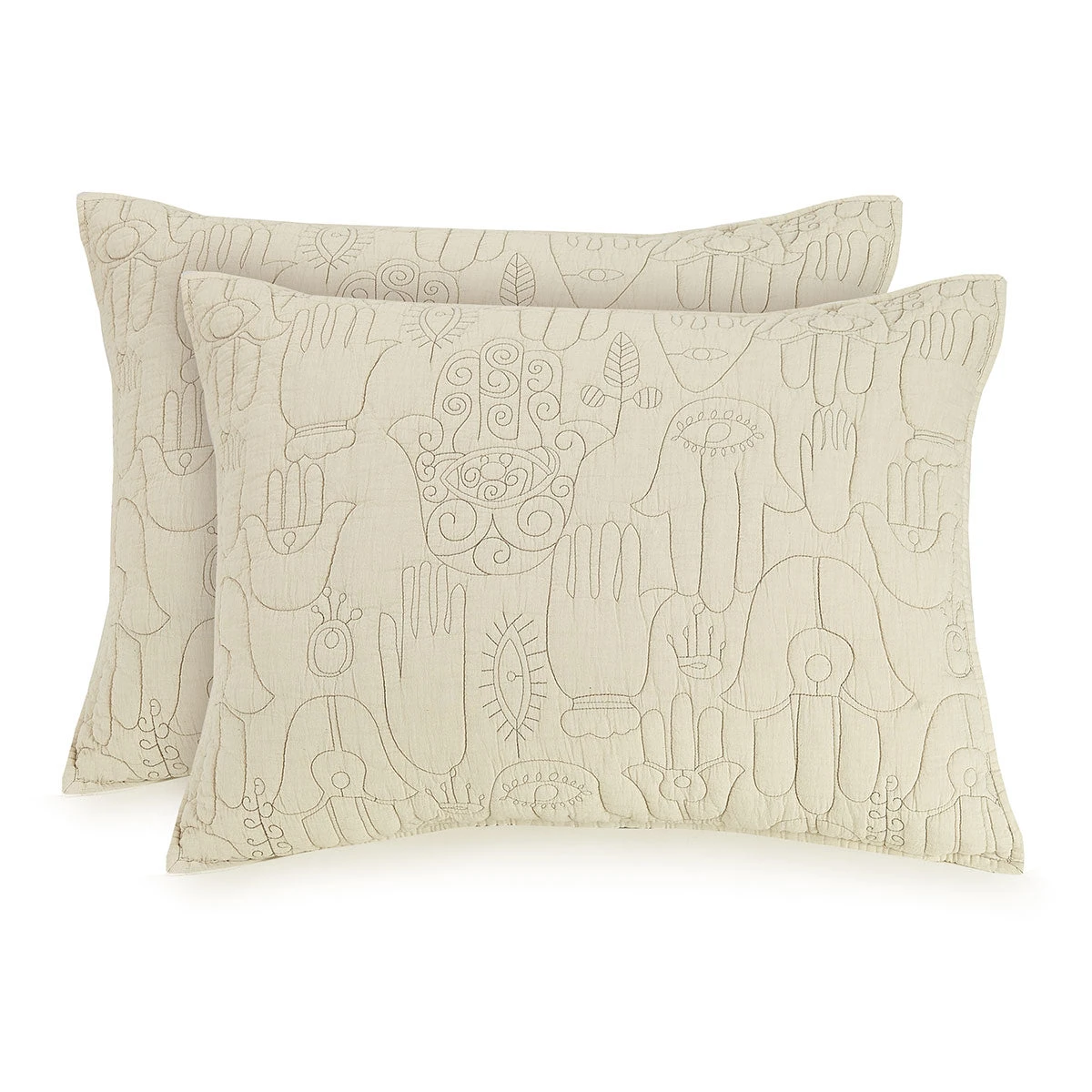 Peking Natural Hamsa Standard Sham Set By Jungalow® 3 Peking Natural Hamsa Standard Sham Set By Jungalow®