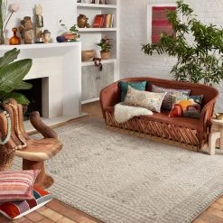 Loloi Rugs Neutral + Solid Rugs Malik Stone Rug By Justina Blakeney® X Loloi