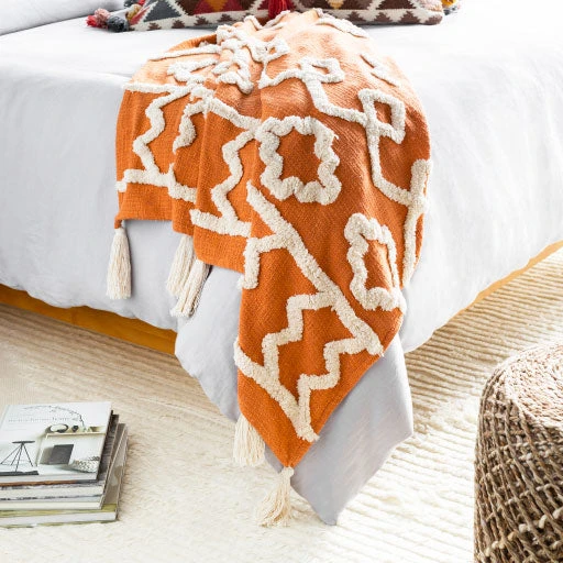 Surya Tangerine Throw Blanket 3 Surya Tangerine Throw Blanket